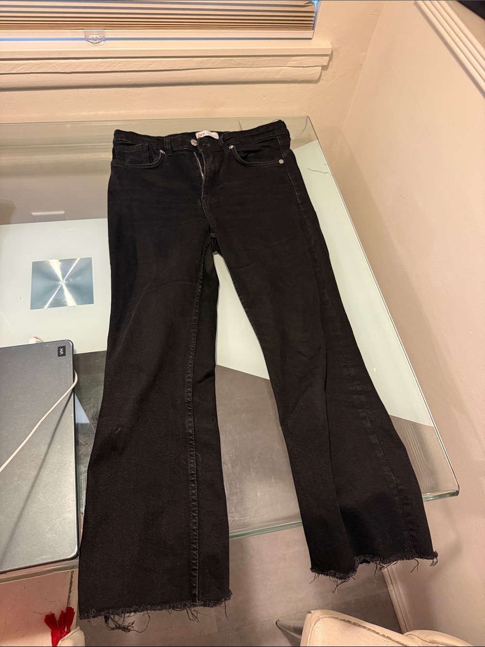 Zara Black High-Rise Wide-Leg Jeans